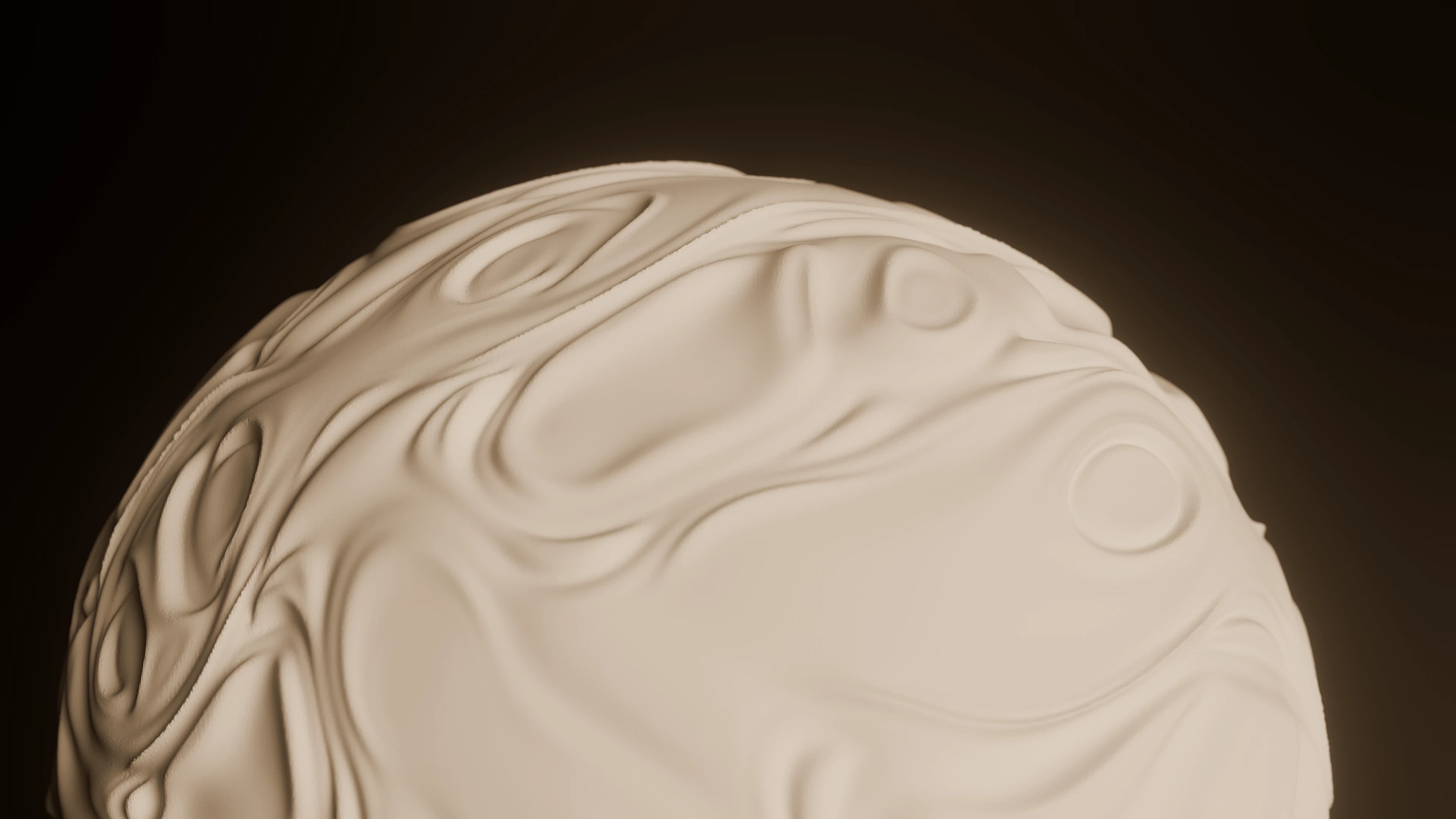 The relief of the dome, close, under a low light